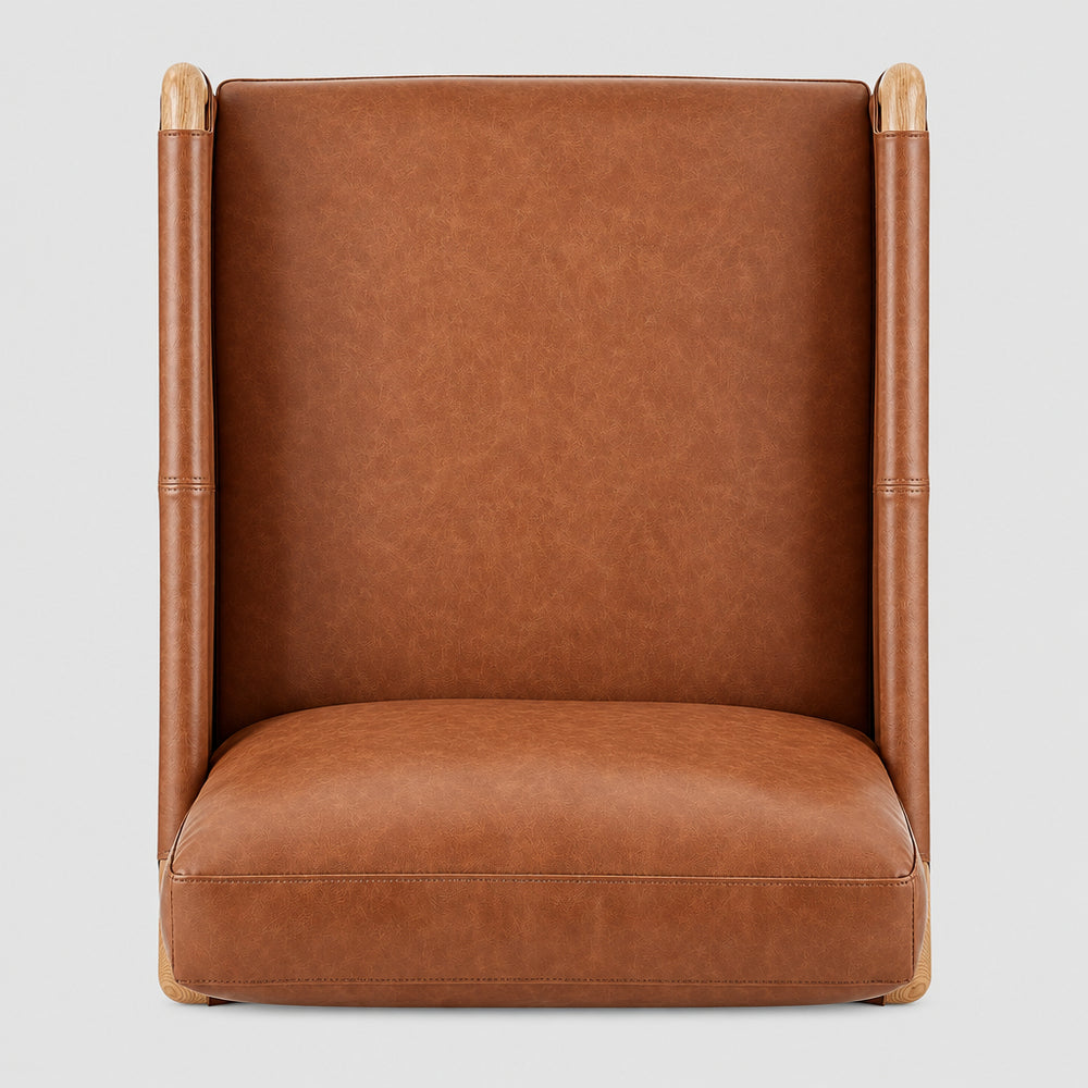 Barclay Faux Leather Accent Arm Chair - Vintage Cider - view 6