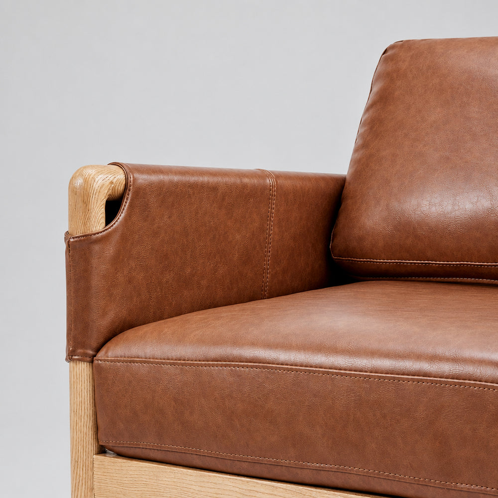 Barclay Faux Leather Accent Arm Chair - Vintage Cider - view 7