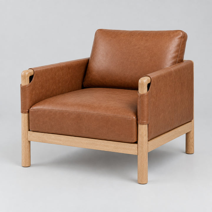 Barclay Faux Leather Accent Arm Chair - Vintage Cider - view 8