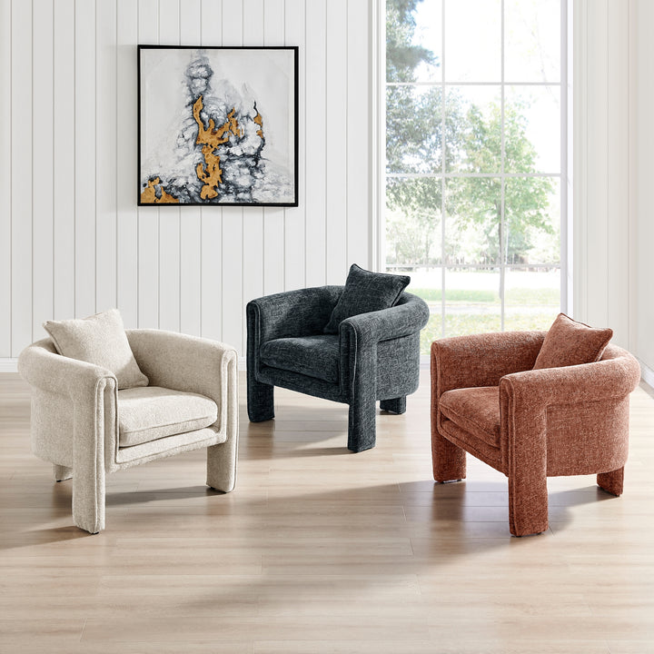 Heidi Chenille Accent Arm Chair - Grenada Charcoal - view 3