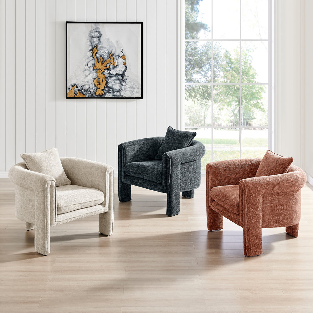 Heidi Chenille Accent Arm Chair - Grenada Charcoal - view 3