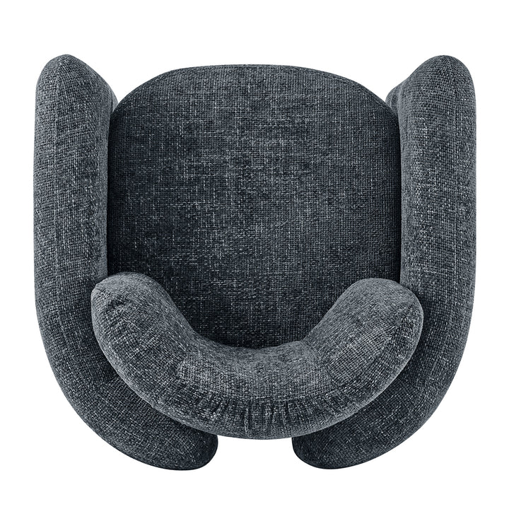 Deryll Chenille Accent Arm Chair - Grenada Charcoal - view 7