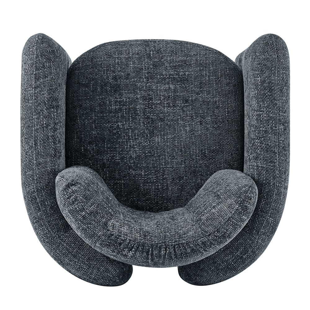 Deryll Chenille Accent Arm Chair - Grenada Charcoal - view 7