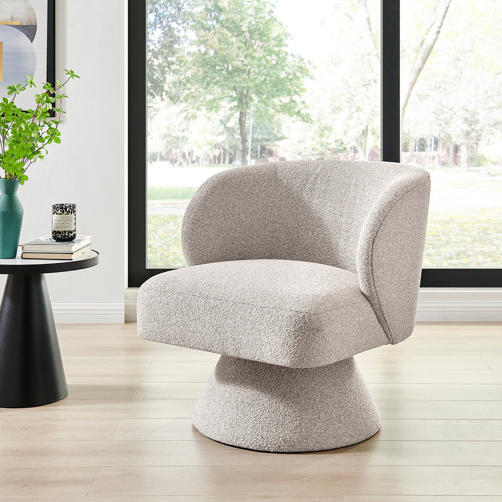 Jacinta Chenille Swivel Accent Chair - Horizon Gray - view 3