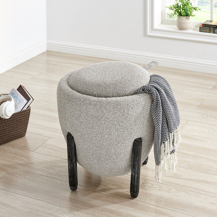Murphy Chenille Storage Ottoman - Horizon Gray - view 3