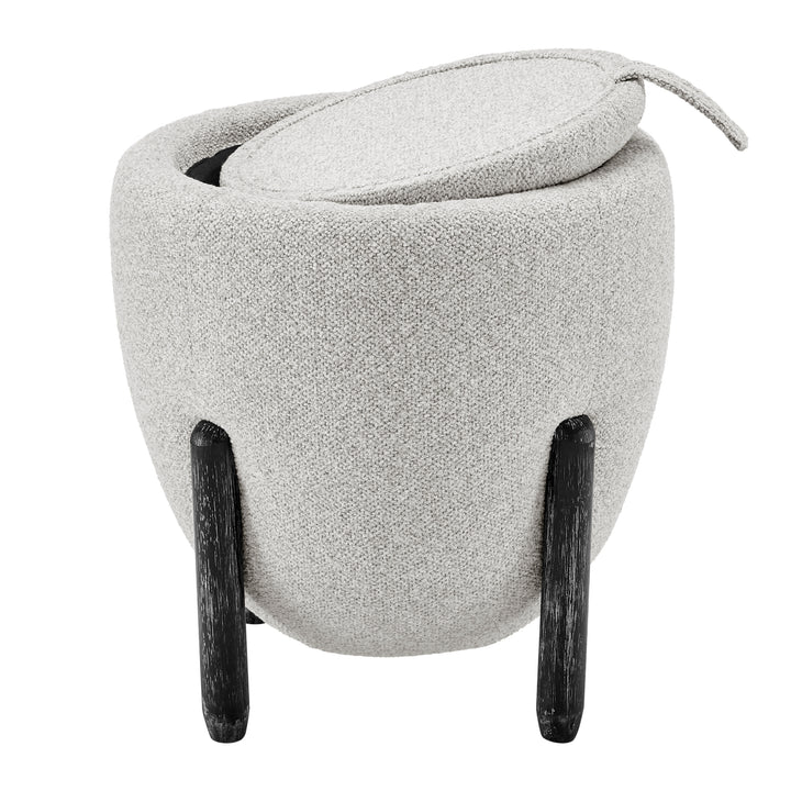 Murphy Chenille Storage Ottoman - Horizon Gray - view 6