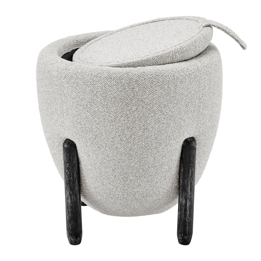 Murphy Chenille Storage Ottoman - Horizon Gray - view 6