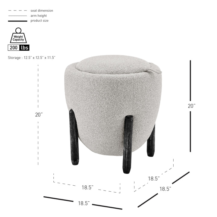 Murphy Chenille Storage Ottoman - Horizon Gray - view 2