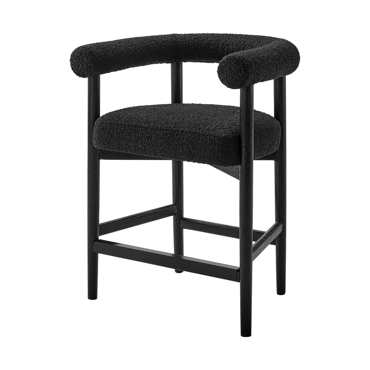Keanu Boucle Counter Stool Black Legs - Stanton Black