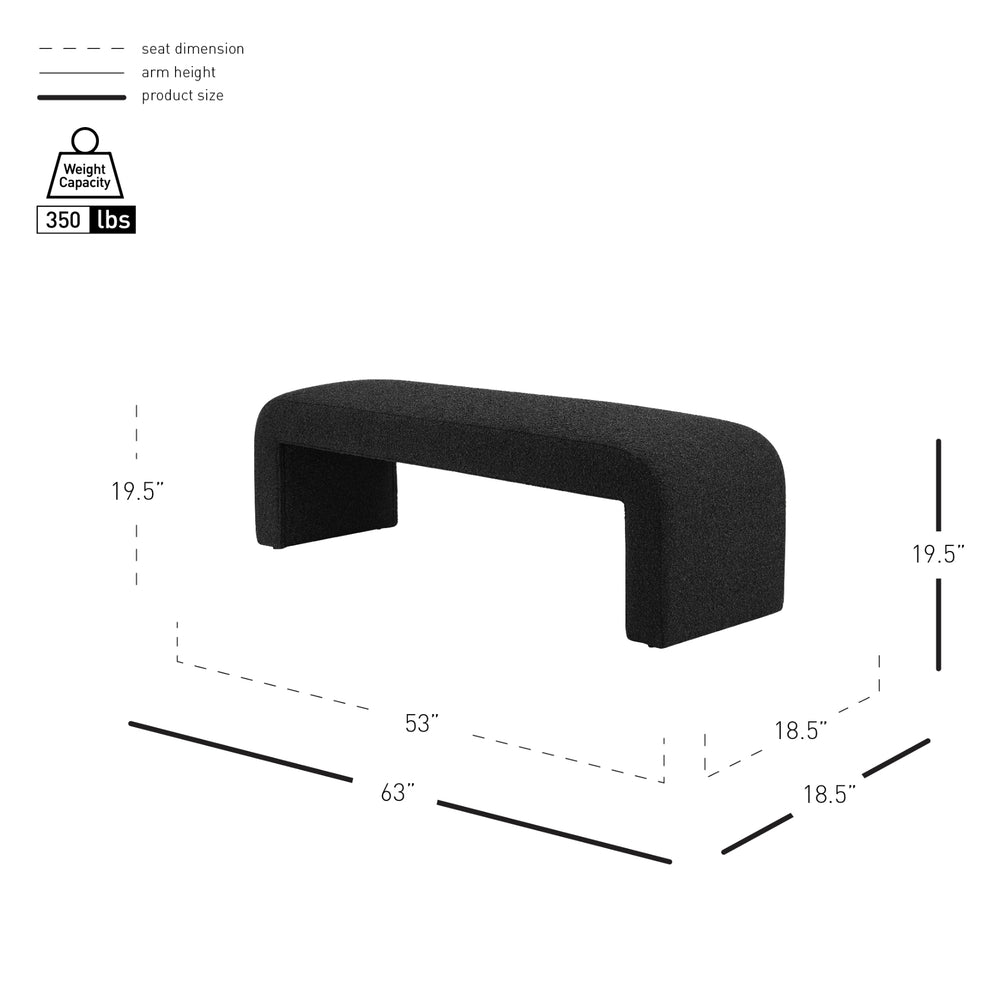 Vioreen Boucle Bench - Stanton Black - view 2