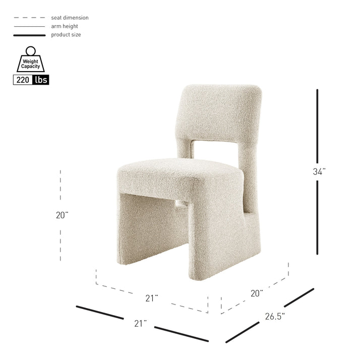 Willa Boucle Dining Side Chair - Milford Beige - view 2