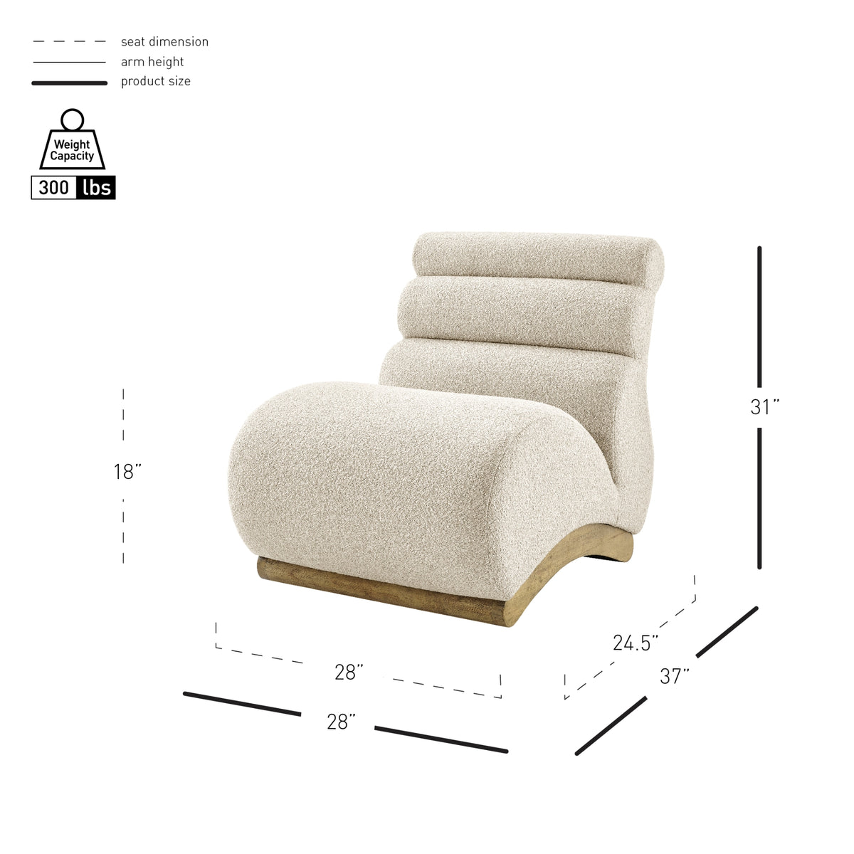 Lucius Boucle Accent Chair - Milford Beige - view 2