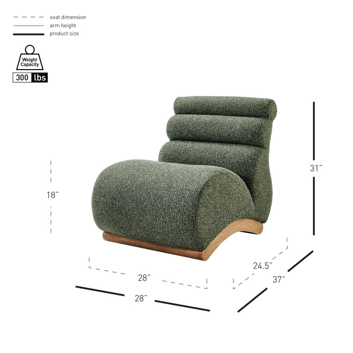 Lucius Boucle Accent Chair - Milford Green - view 2