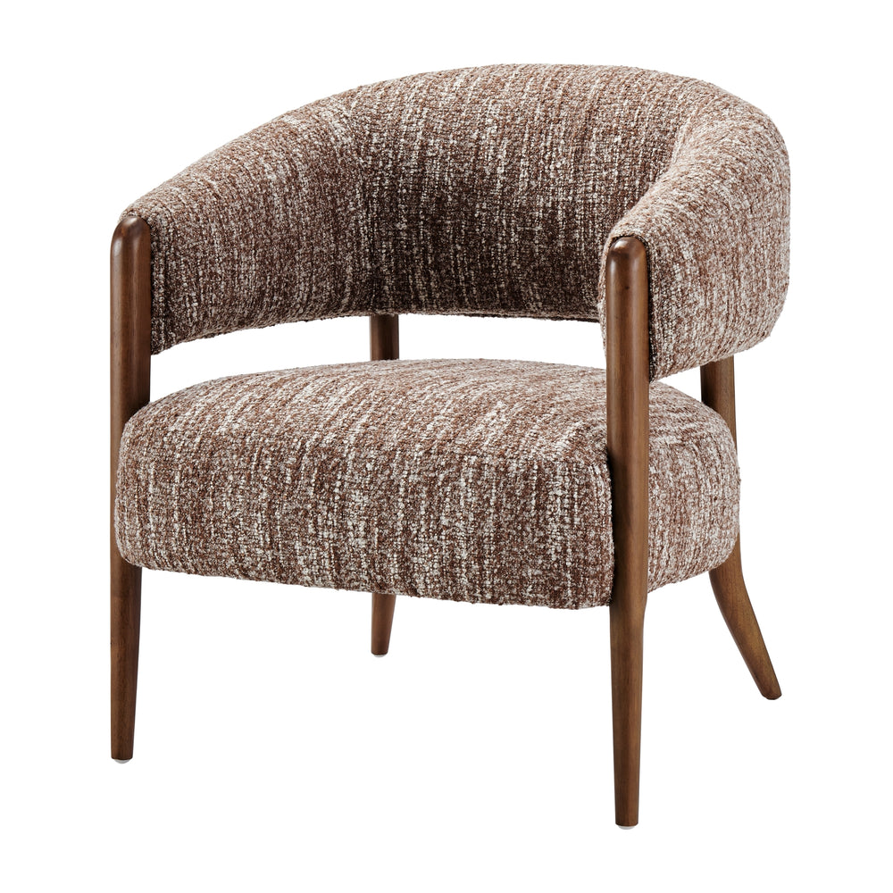 Mayla Boucle Accent Arm Chair - Dappled Rose Clay
