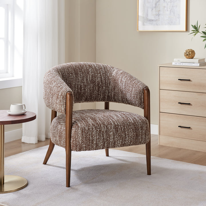 Mayla Boucle Accent Arm Chair - Dappled Rose Clay - view 2