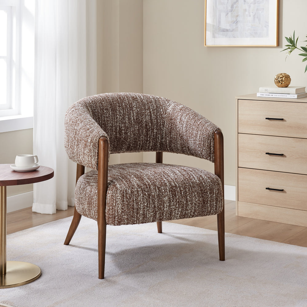 Mayla Boucle Accent Arm Chair - Dappled Rose Clay - view 2