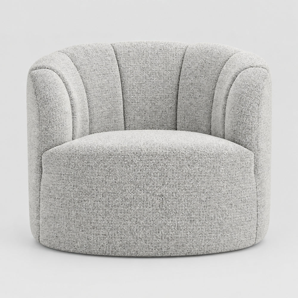 Elowen Chenille Swivel Accent Arm Chair - Heathered Cream - view 2