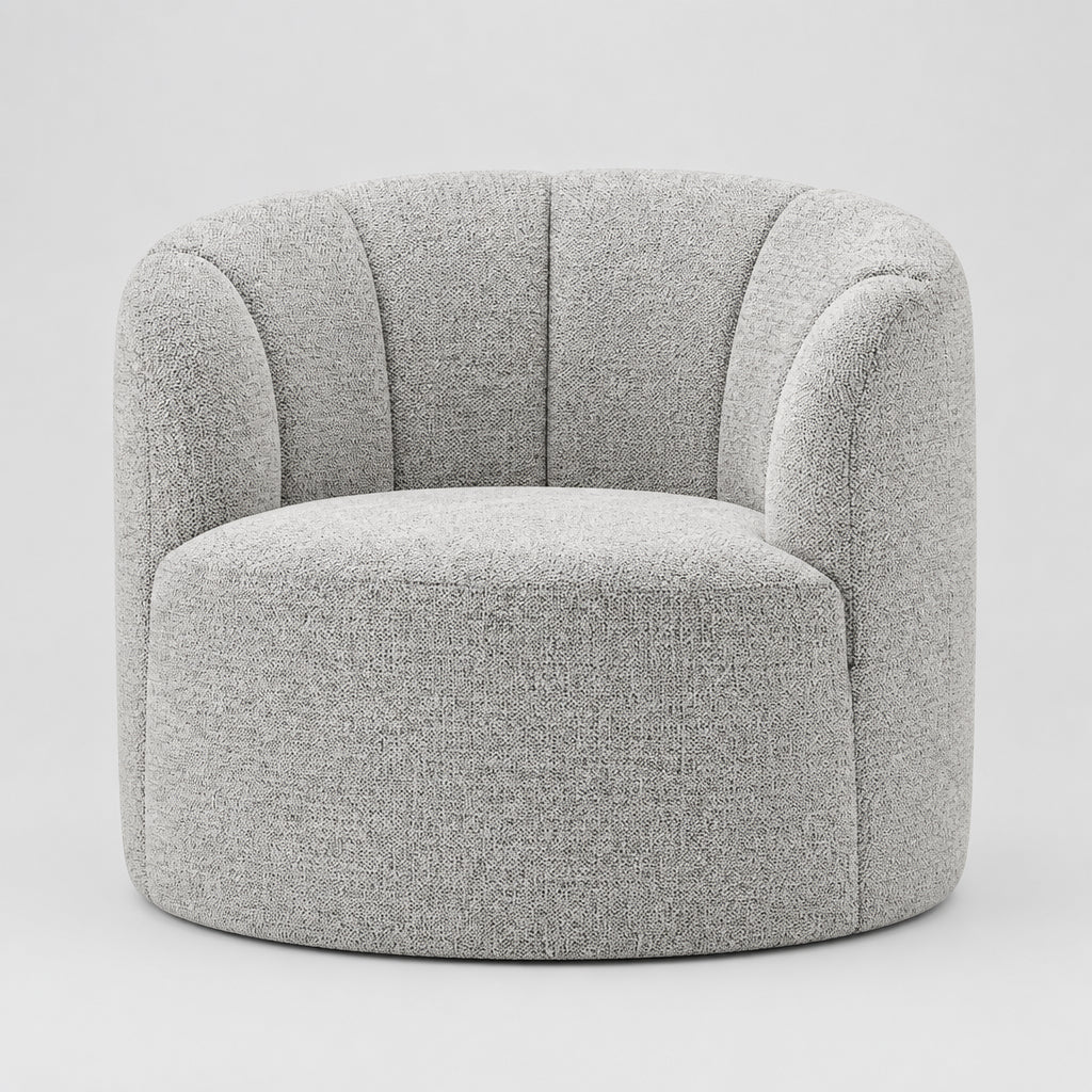 Elowen Chenille Swivel Accent Arm Chair - Heathered Cream