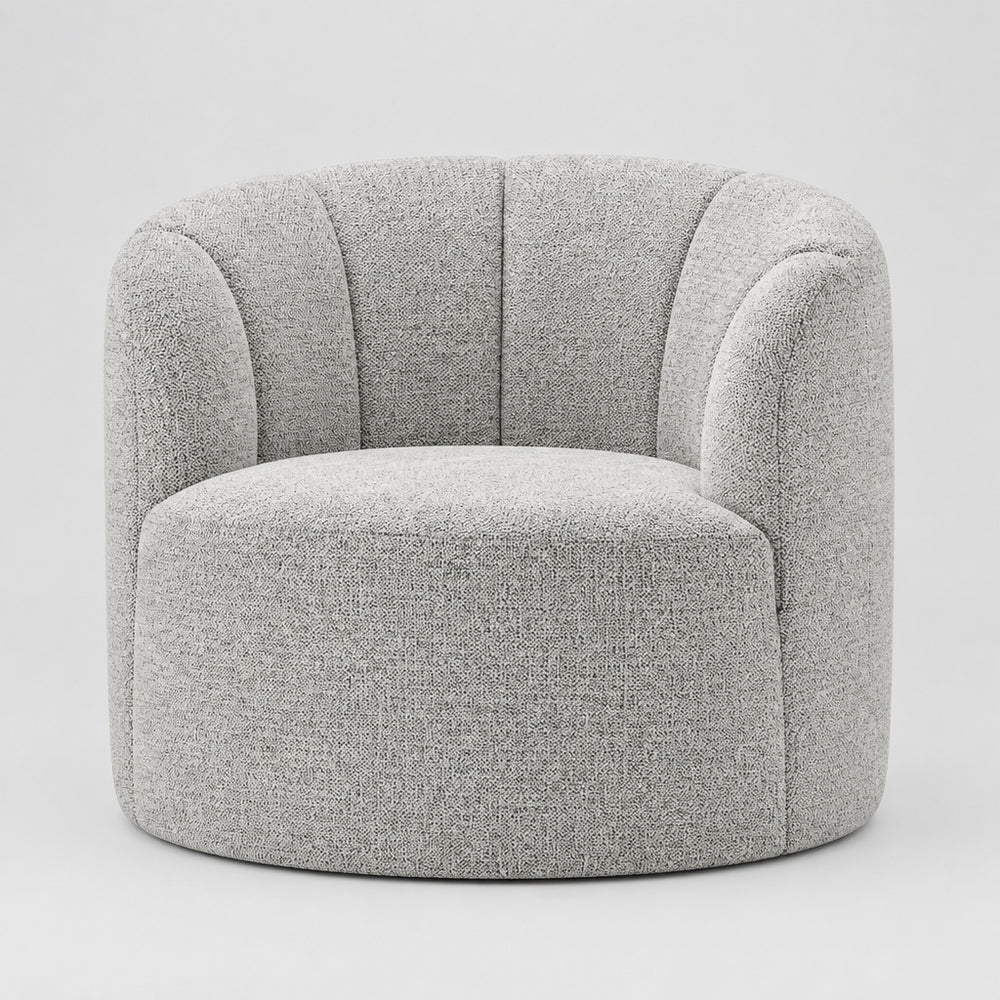 Elowen Chenille Swivel Accent Arm Chair - Heathered Cream