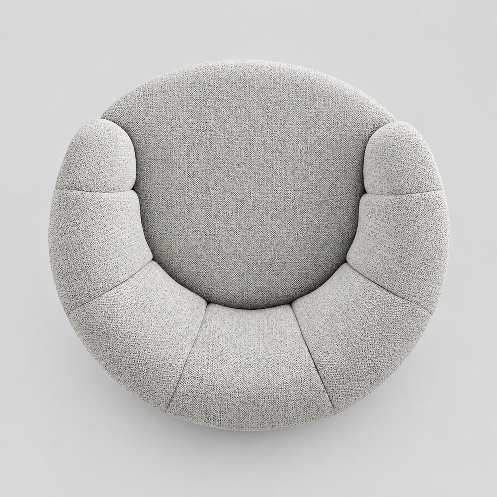 Elowen Chenille Swivel Accent Arm Chair - Heathered Cream - view 6