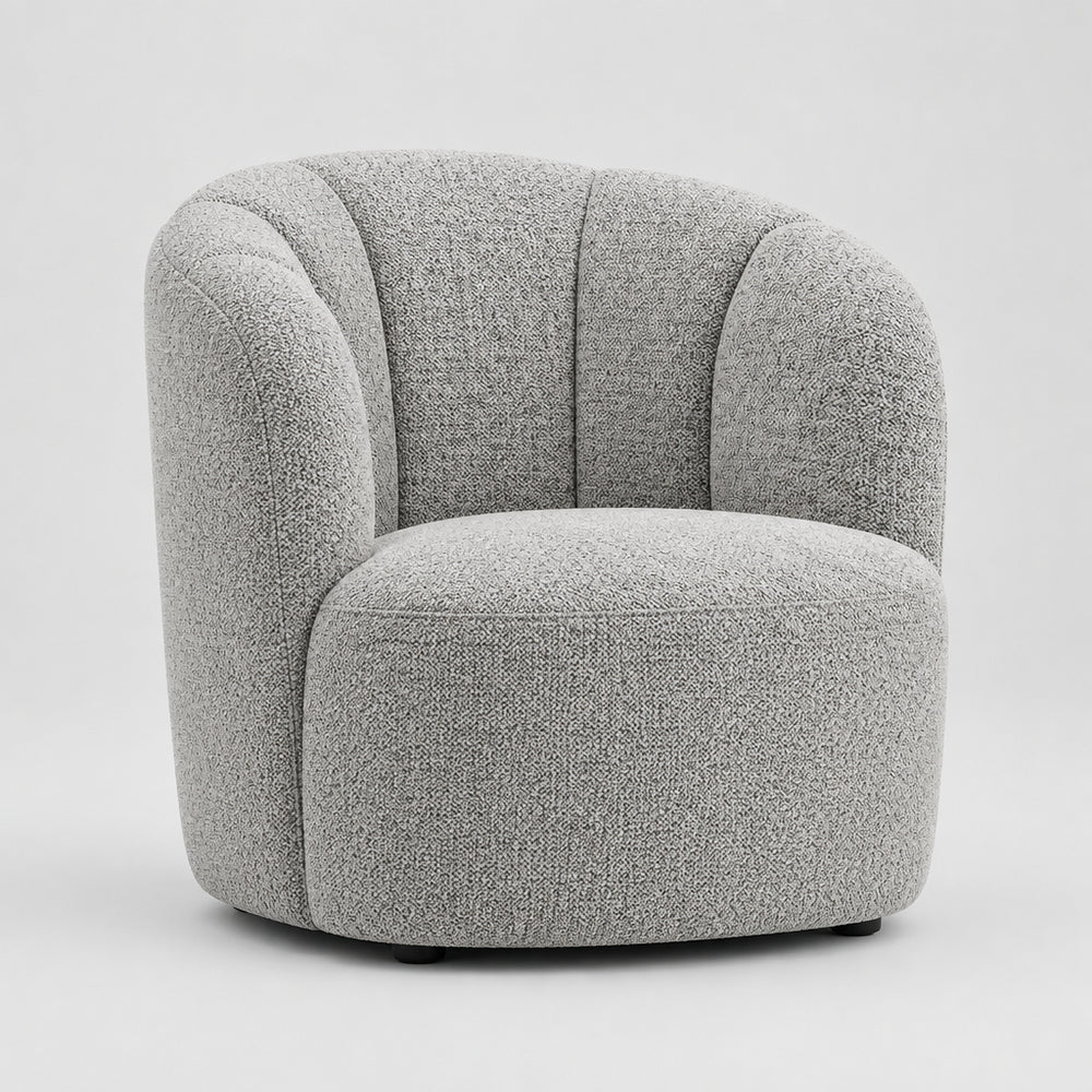 Elowen Chenille Swivel Accent Arm Chair - Heathered Cream - view 7