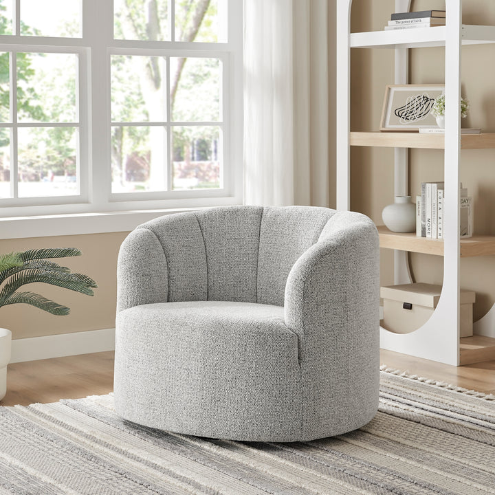 Elowen Chenille Swivel Accent Arm Chair - Heathered Cream - lifestyle