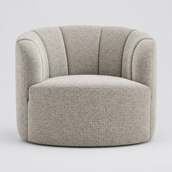 Elowen Chenille Swivel Accent Arm Chair - Heathered Taupe - view 2