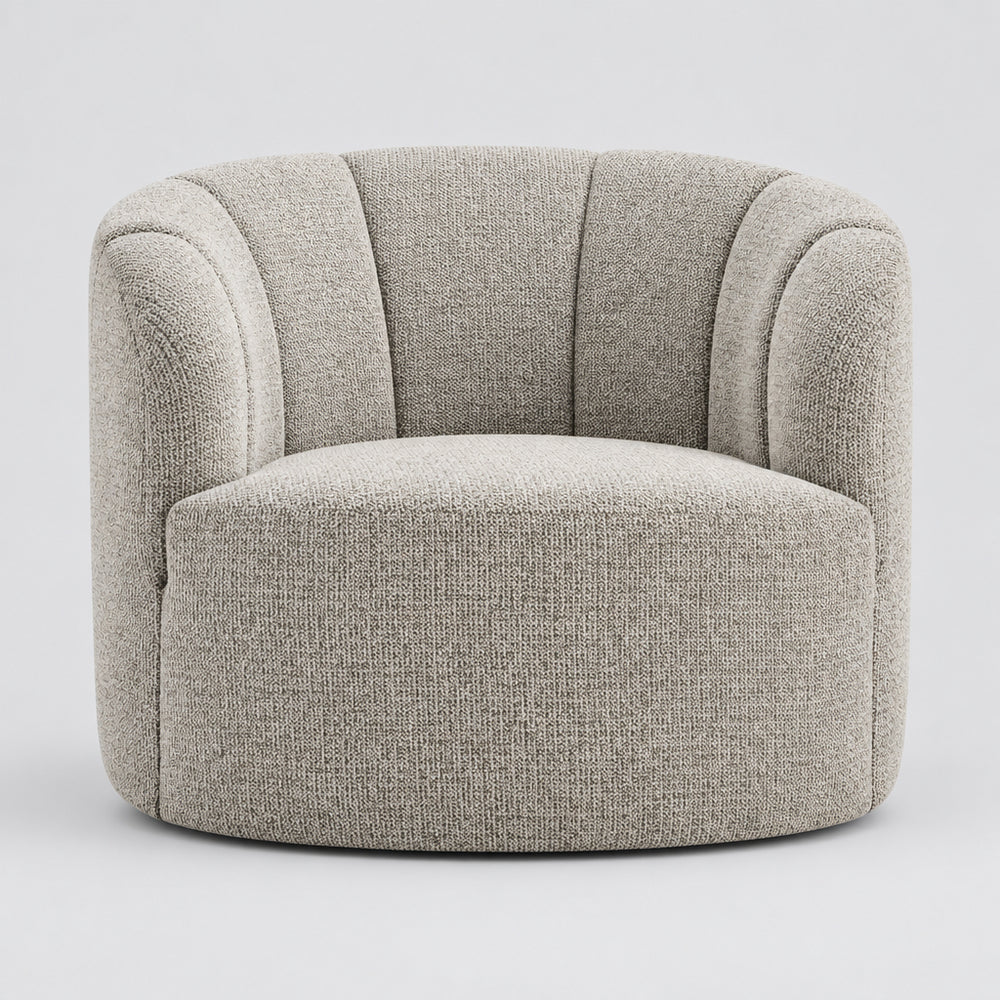 Elowen Chenille Swivel Accent Arm Chair - Heathered Taupe - view 2