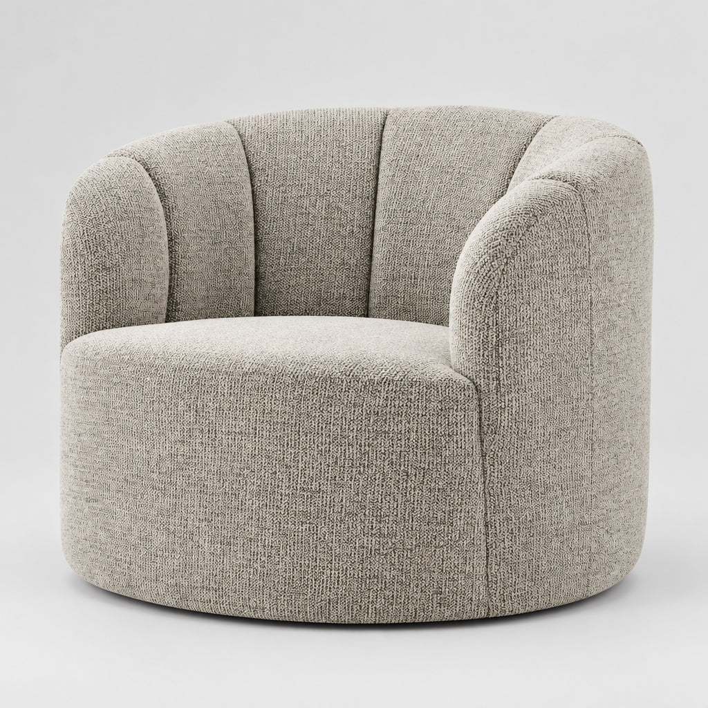 Elowen Chenille Swivel Accent Arm Chair - Heathered Taupe