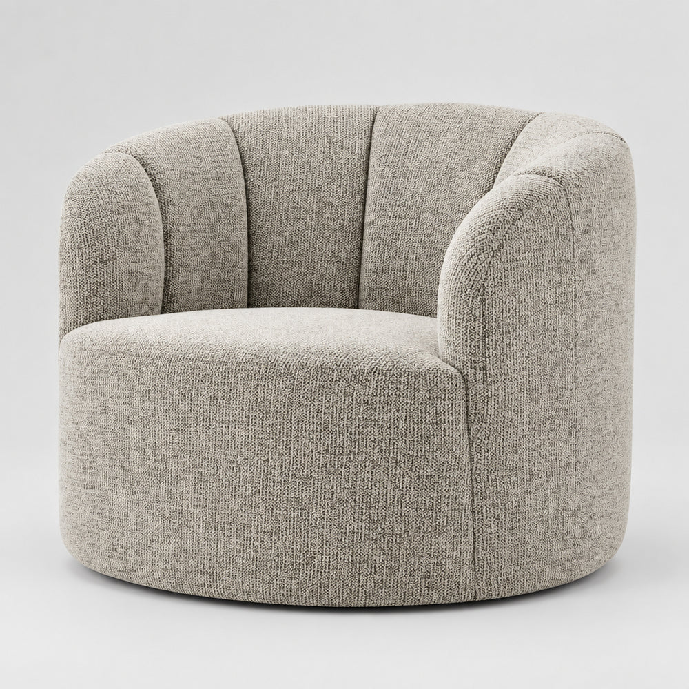 Elowen Chenille Swivel Accent Arm Chair - Heathered Taupe