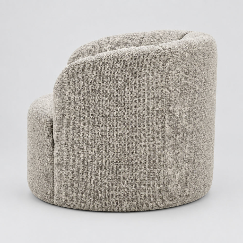 Elowen Chenille Swivel Accent Arm Chair - Heathered Taupe - view 3