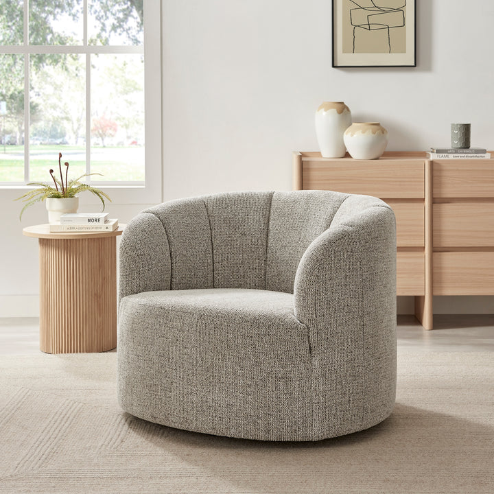 Elowen Chenille Swivel Accent Arm Chair - Heathered Taupe - lifestyle
