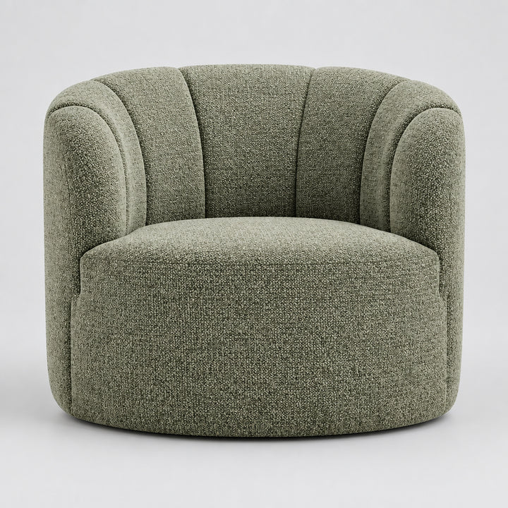 Elowen Chenille Swivel Accent Arm Chair - Heathered Olive - view 2