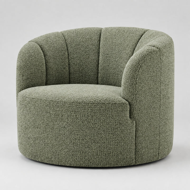 Elowen Chenille Swivel Accent Arm Chair - Heathered Olive