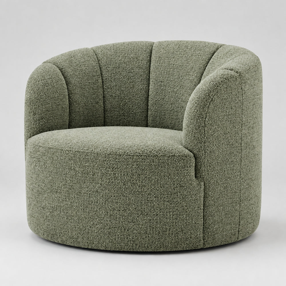 Elowen Chenille Swivel Accent Arm Chair - Heathered Olive