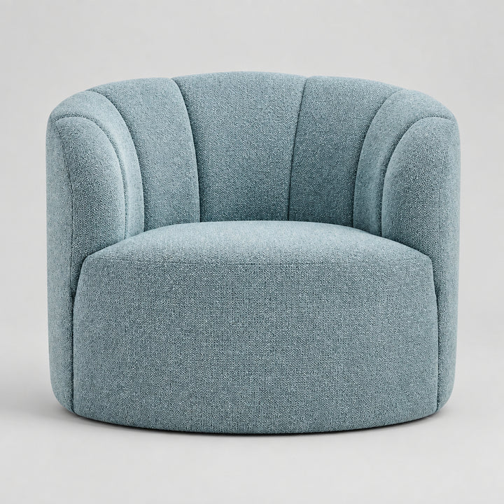 Elowen Chenille Swivel Accent Arm Chair - Heathered Blue - view 2