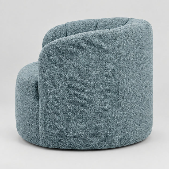 Elowen Chenille Swivel Accent Arm Chair - Heathered Blue - view 3