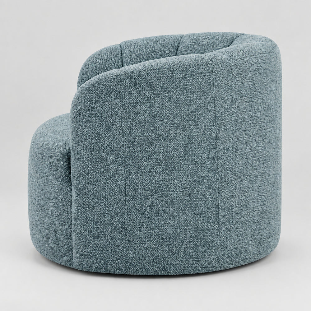 Elowen Chenille Swivel Accent Arm Chair - Heathered Blue - view 3