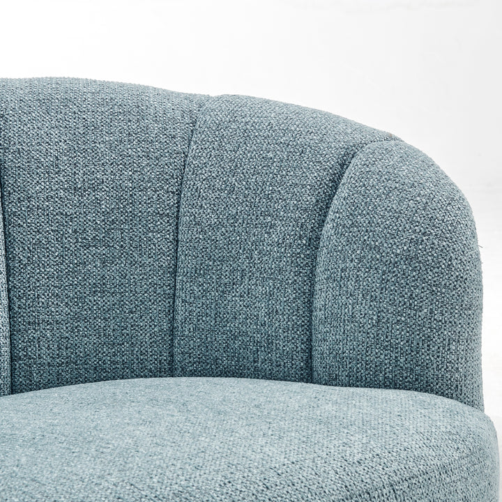 Elowen Chenille Swivel Accent Arm Chair - Heathered Blue - view 7