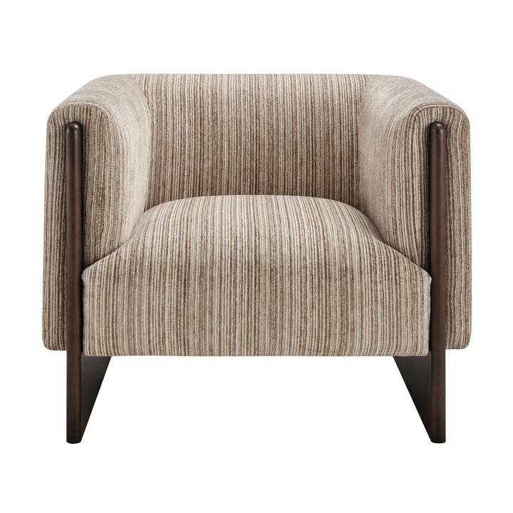 Daxon Chenille Accent Arm Chair - Stria Sand - view 5