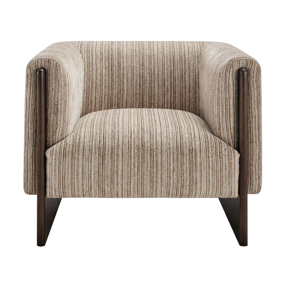 Daxon Chenille Accent Arm Chair - Stria Sand - view 5