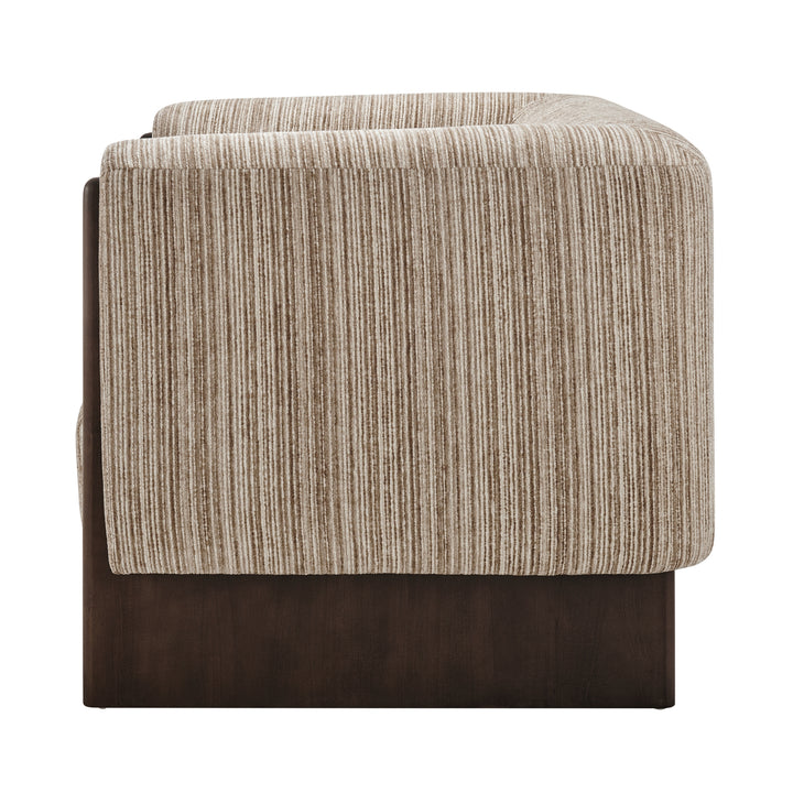 Daxon Chenille Accent Arm Chair - Stria Sand - view 6