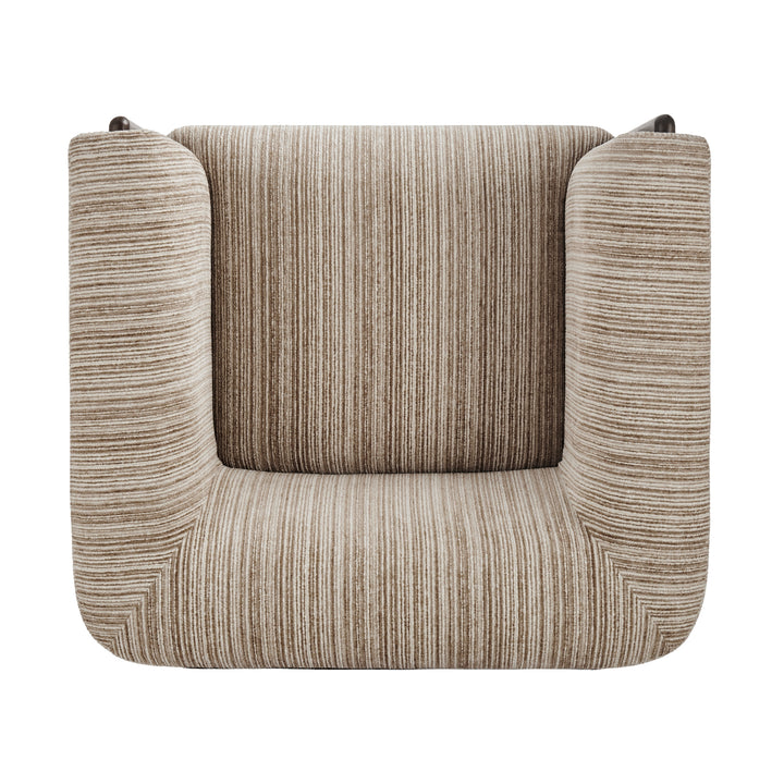 Daxon Chenille Accent Arm Chair - Stria Sand - view 9