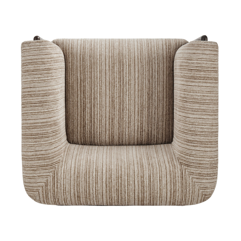 Daxon Chenille Accent Arm Chair - Stria Sand - view 9