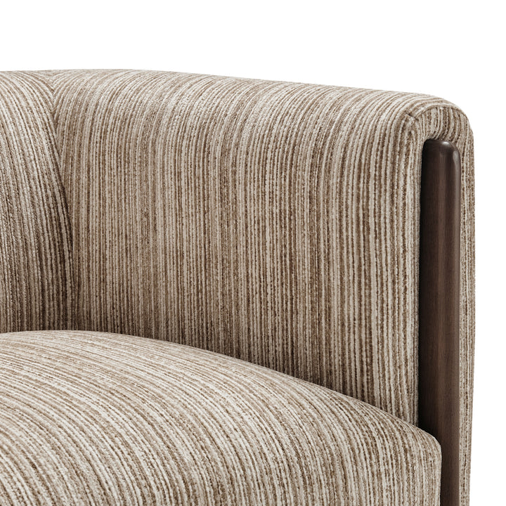 Daxon Chenille Accent Arm Chair - Stria Sand - view 10
