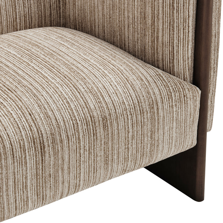 Daxon Chenille Accent Arm Chair - Stria Sand - view 11