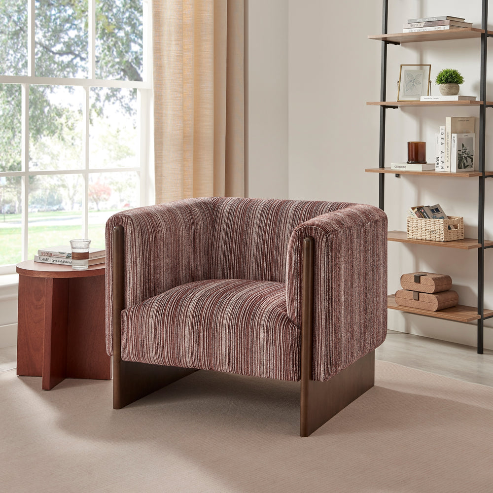 Daxon Chenille Accent Arm Chair - Stria Auburn - view 3