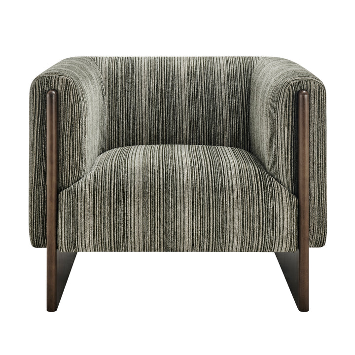 Daxon Chenille Accent Arm Chair - Stria Olive - view 5