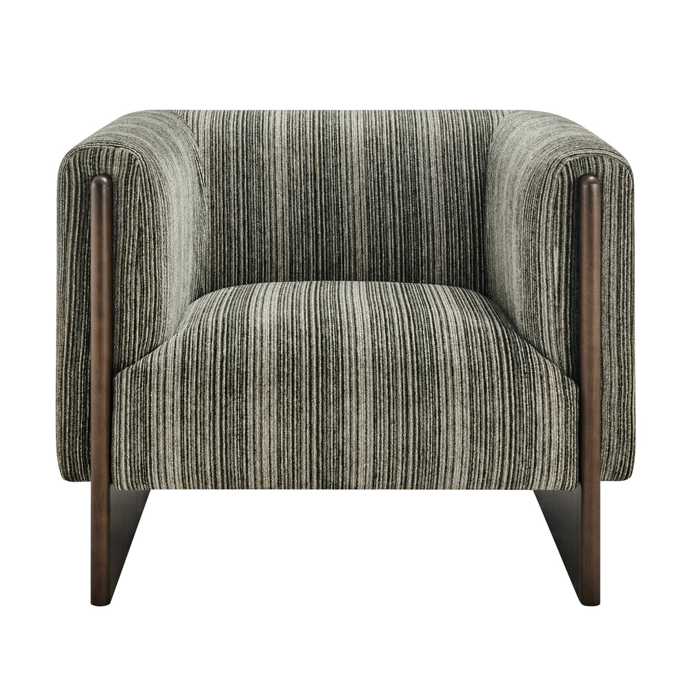 Daxon Chenille Accent Arm Chair - Stria Olive - view 5