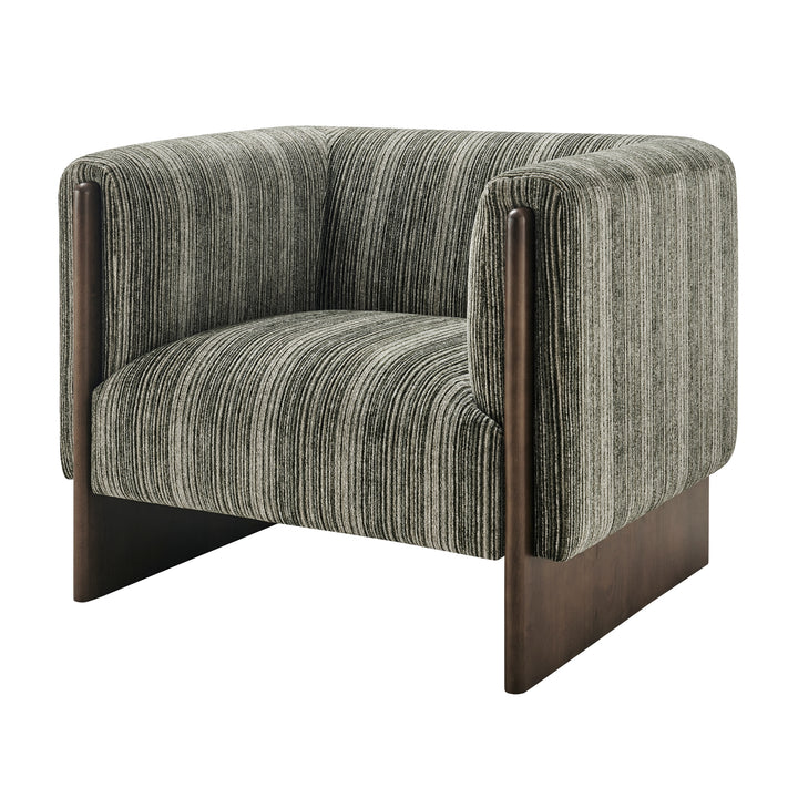 Daxon Chenille Accent Arm Chair - Stria Olive